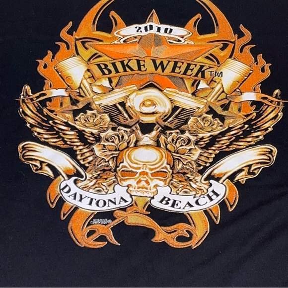 American Biker Image 2010 Bike Week Daytona Beach T-Shirt Black Orange Size 2XL - Picture 5 of 5